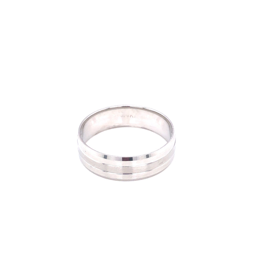 14K Wedding Band White Gold