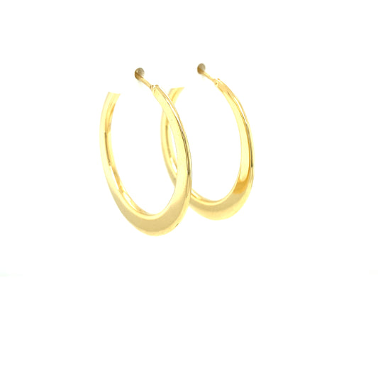 14K Flat Hoops Earrings | Luby Gold Collection | Luby 