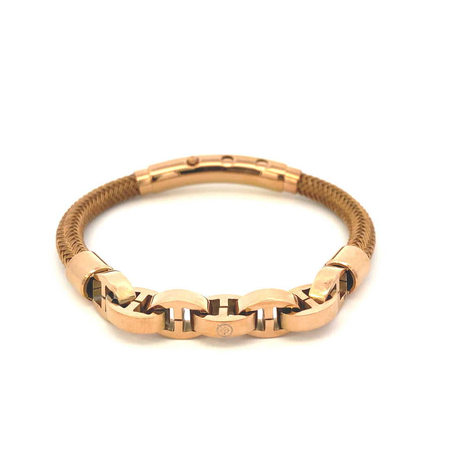 Seaknot Single SS Cord Mariner Links Rose Gold