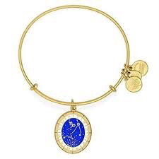 Capricorn Celestial Wheel Charm Bangle Bracelet (Gold) | Alex and Ani | Luby 