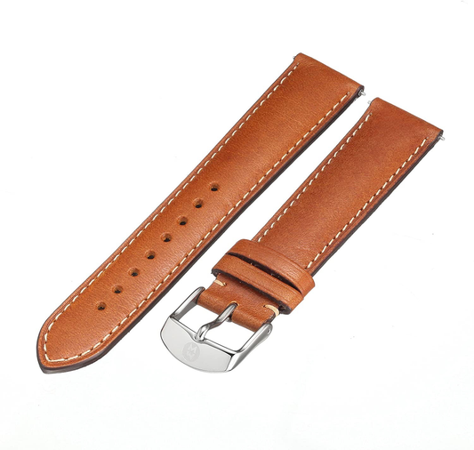 Saddle Calfskin Leather Watch Strap | Michele | Luby 