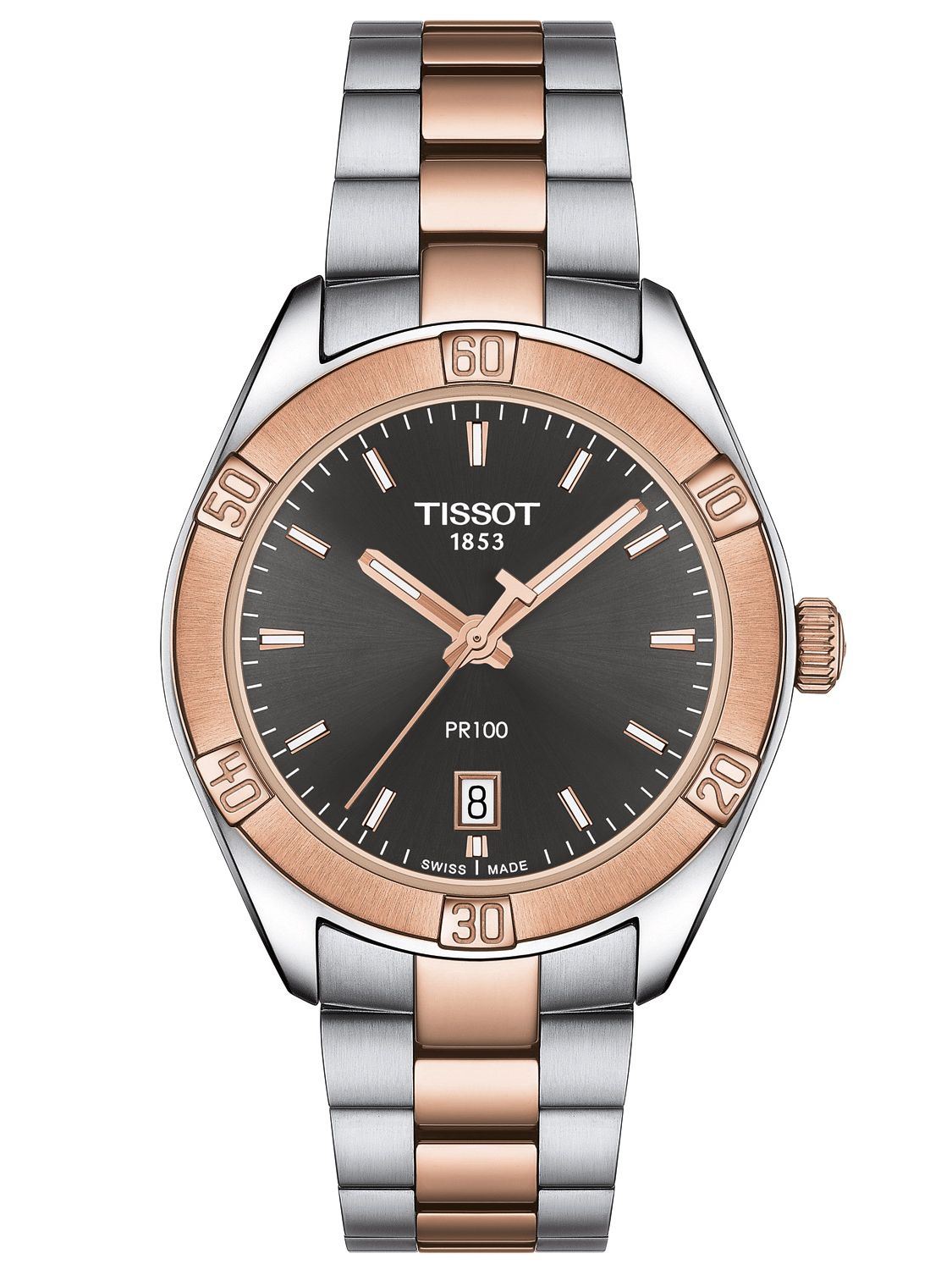PR 100 Sport Chic (Silver-Rose Gold) | Tissot | Luby 