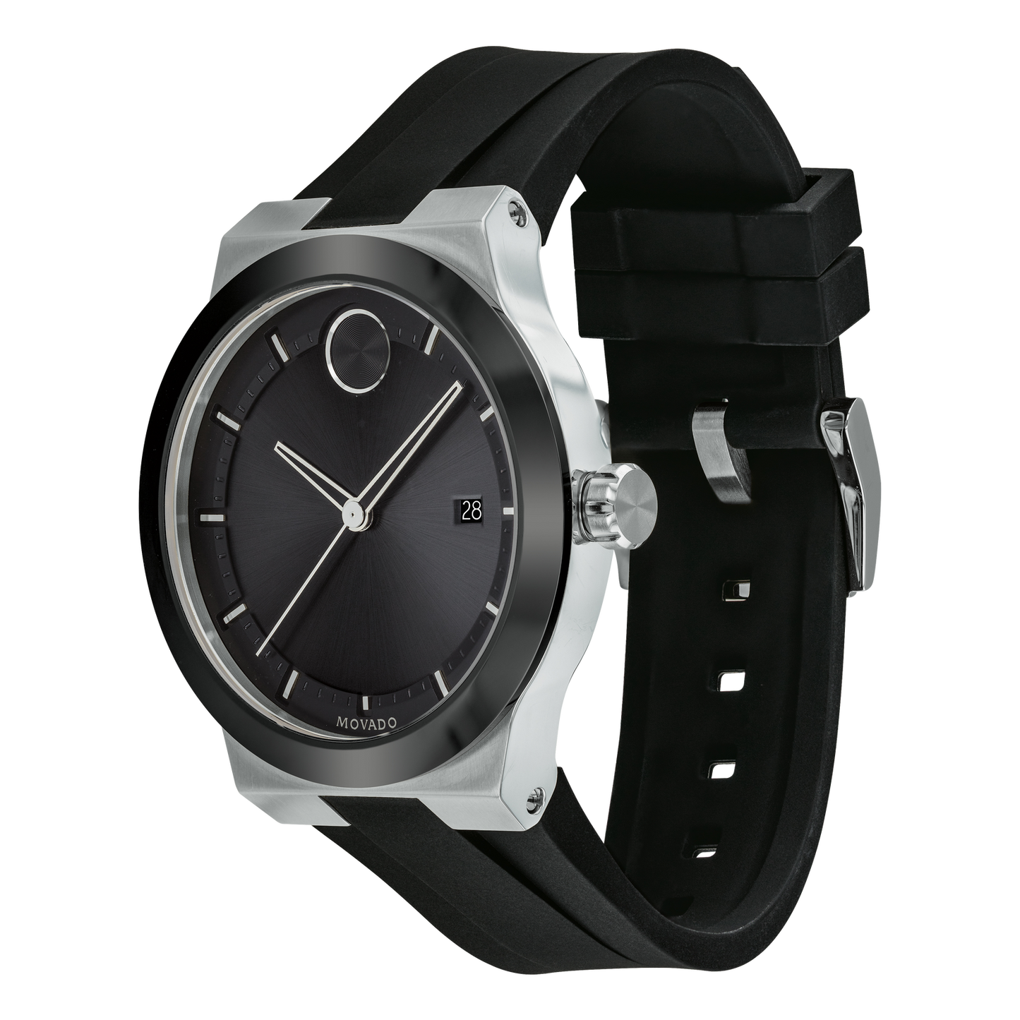 MOVADO BOLD BLACK AND SILVER | Movado | Luby 