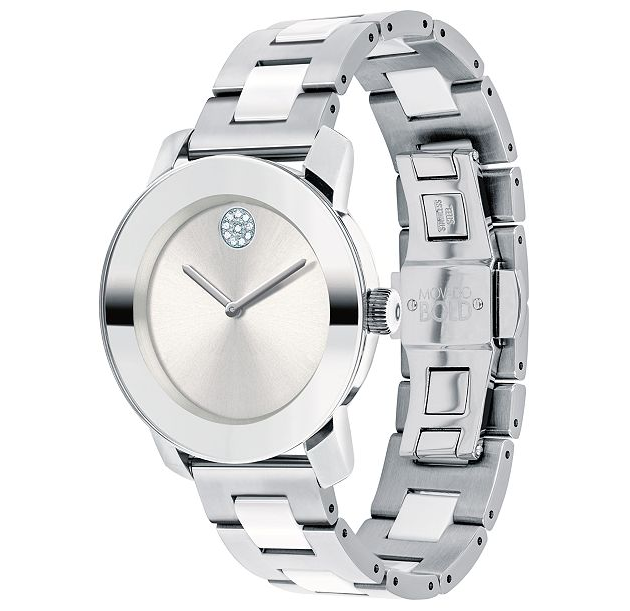 Movado BOLD Ceramic Silver | Movado | Luby 