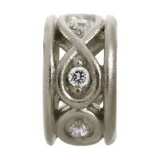 Dije de eternidad blanco brillante (plata/blanco)