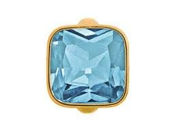 Big Sky Blue Cube Charm (Gold/Sky Blue) | Endless Jewelry | Luby 