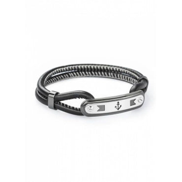 Marine Black Leather Bracelet | Brosway Italia | Luby 