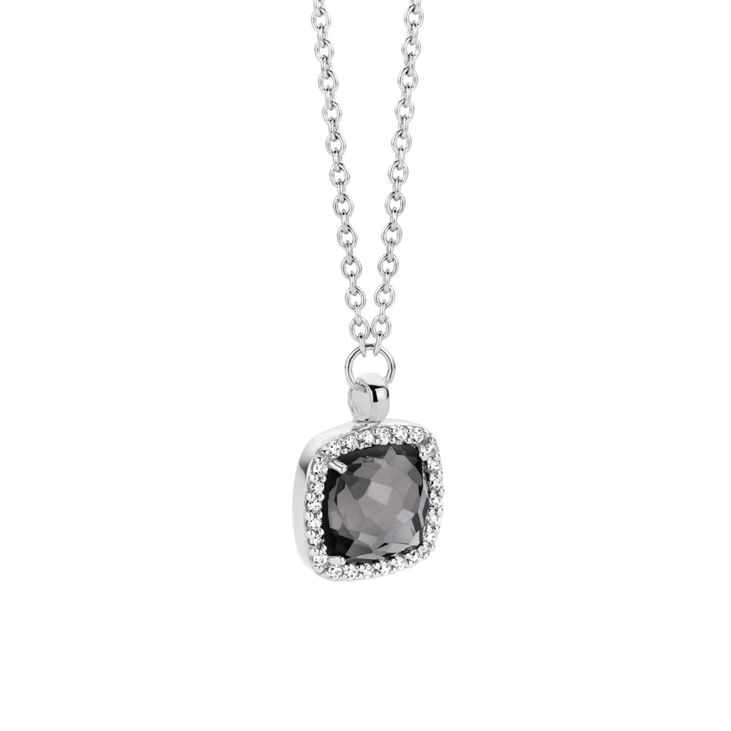 BLACK SOLITAIRE HALO NECKLACE | Ti Sento Milano | Luby 