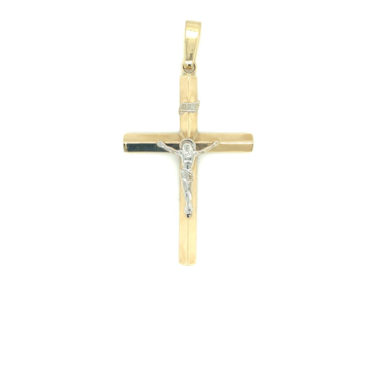 14k Gold Cross 2/t Pendant | Luby Gold Collection | Luby 