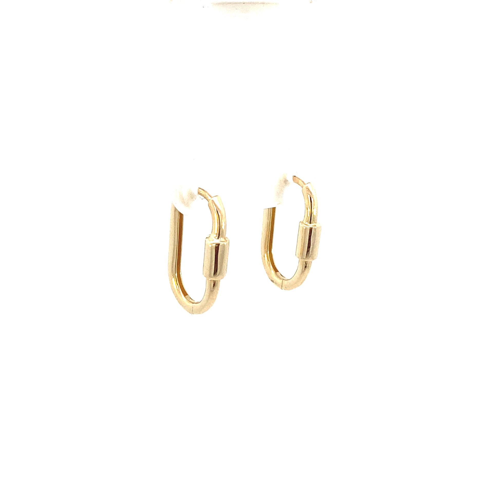 14K Gold Link Line Hoops Earrings | Luby Gold Collection | Luby 