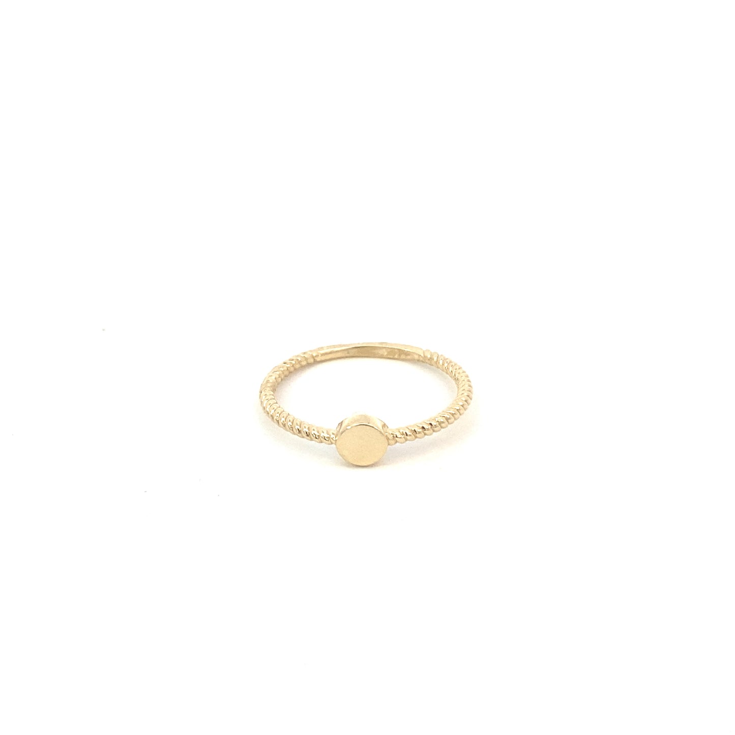 14K Gold Twist Ring with Circle Shape | Luby Gold Collection | Luby 