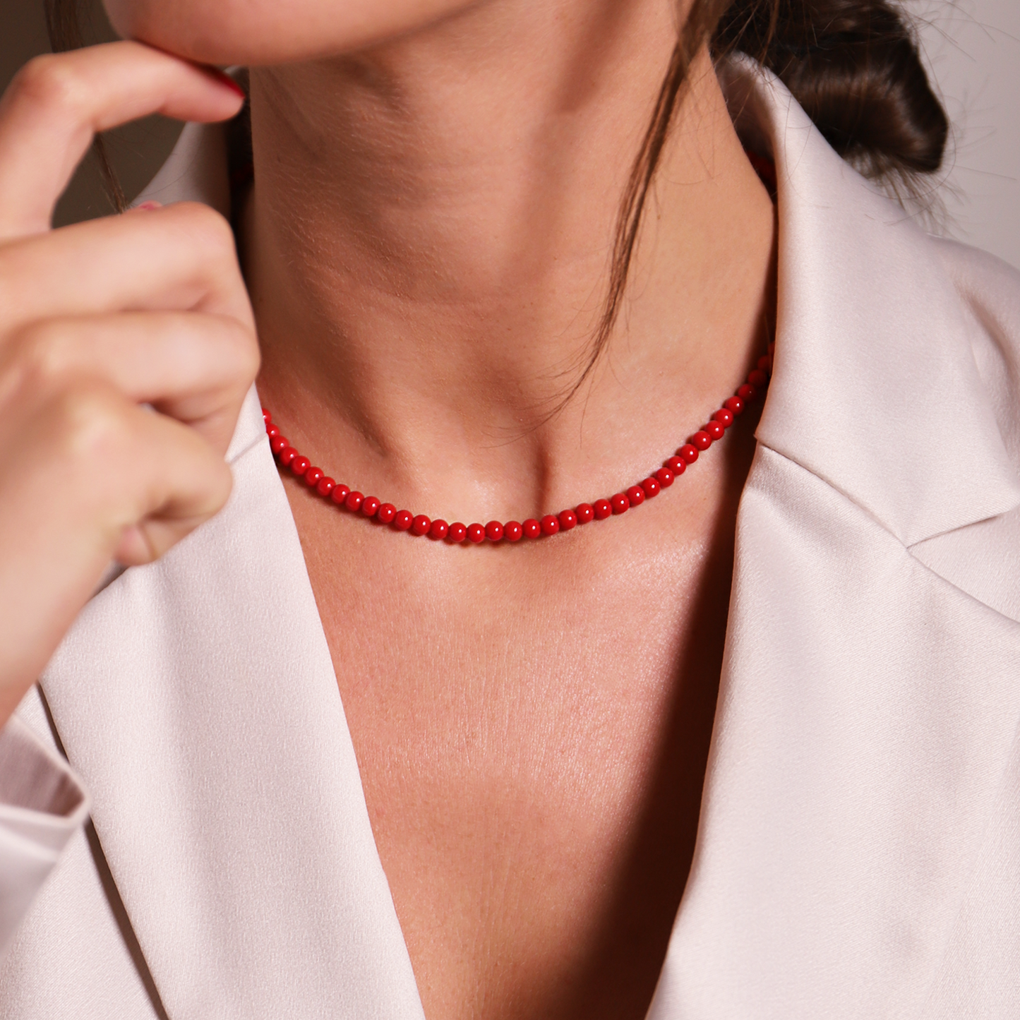 CORAL RED BEADS NECKLACE | Ti Sento Milano | Luby 