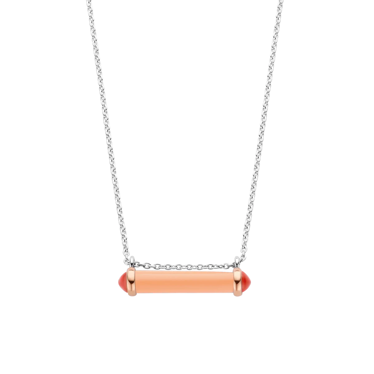 Coral Pink Tube-Shaped Stone Necklace | Ti Sento Milano | Luby 
