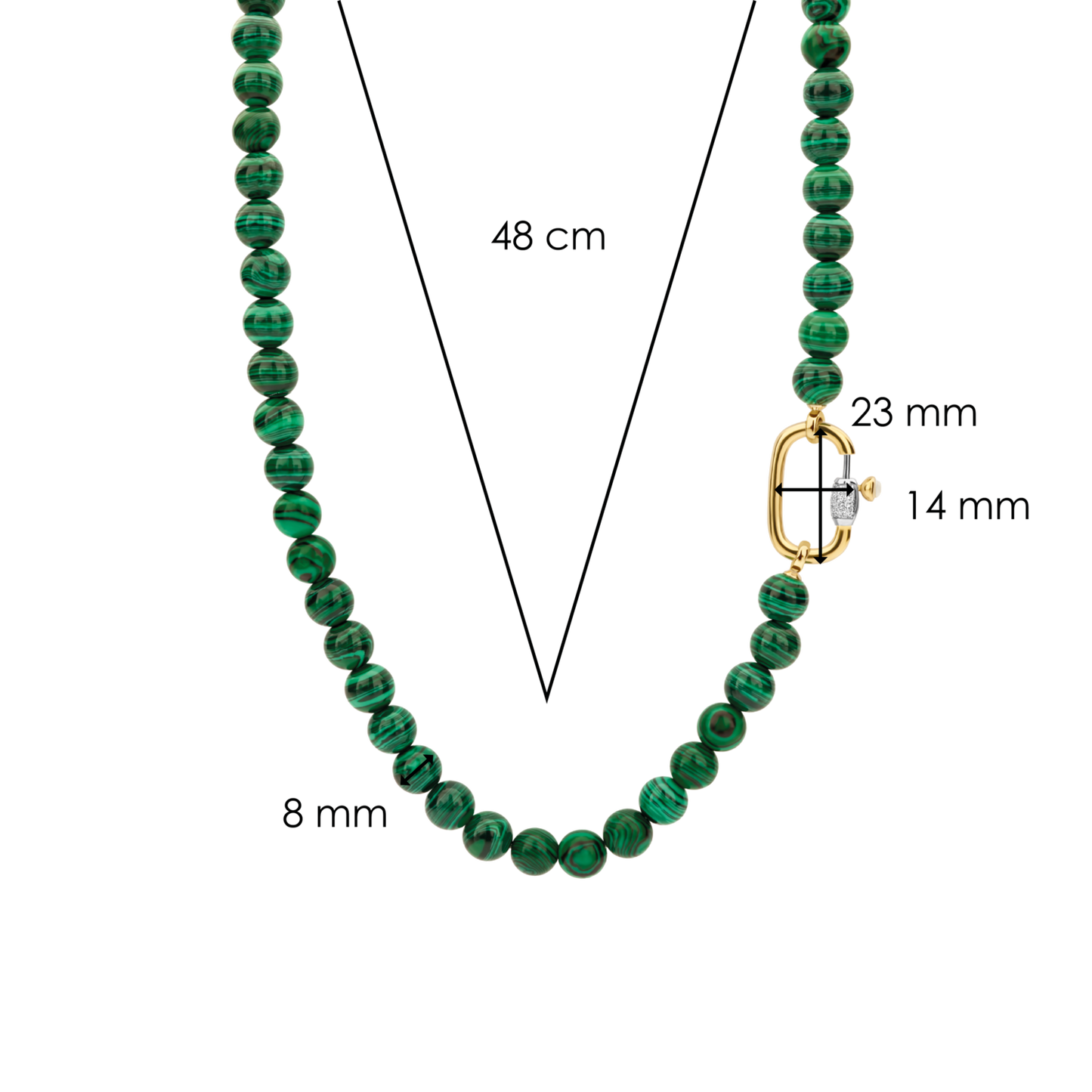 MALACHITE GREEN STONES NECKLACE | Ti Sento Milano | Luby 