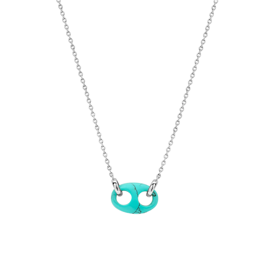Turquoise Coffee Bean Token Necklace | Ti Sento Milano | Luby 