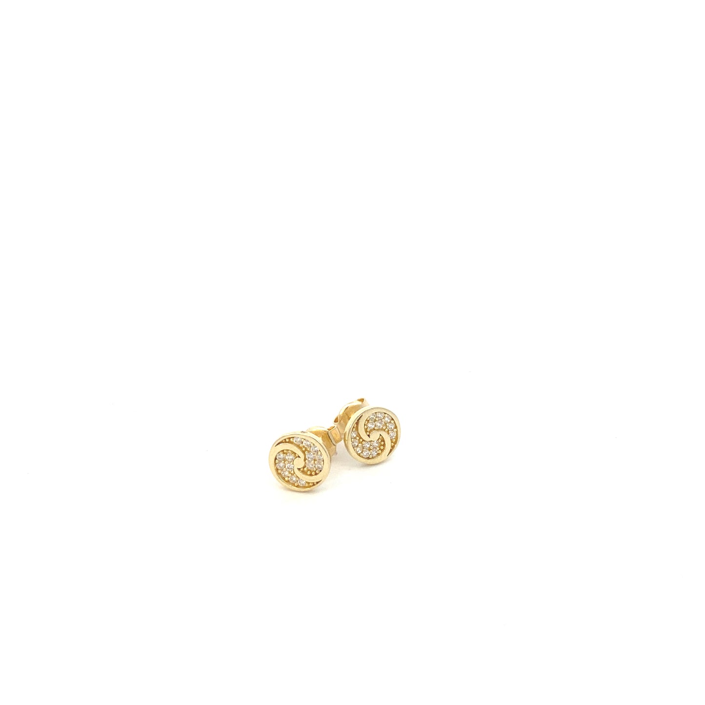 14K Gold Ying Yang Stud with CZ | Luby Gold Collection | Luby 