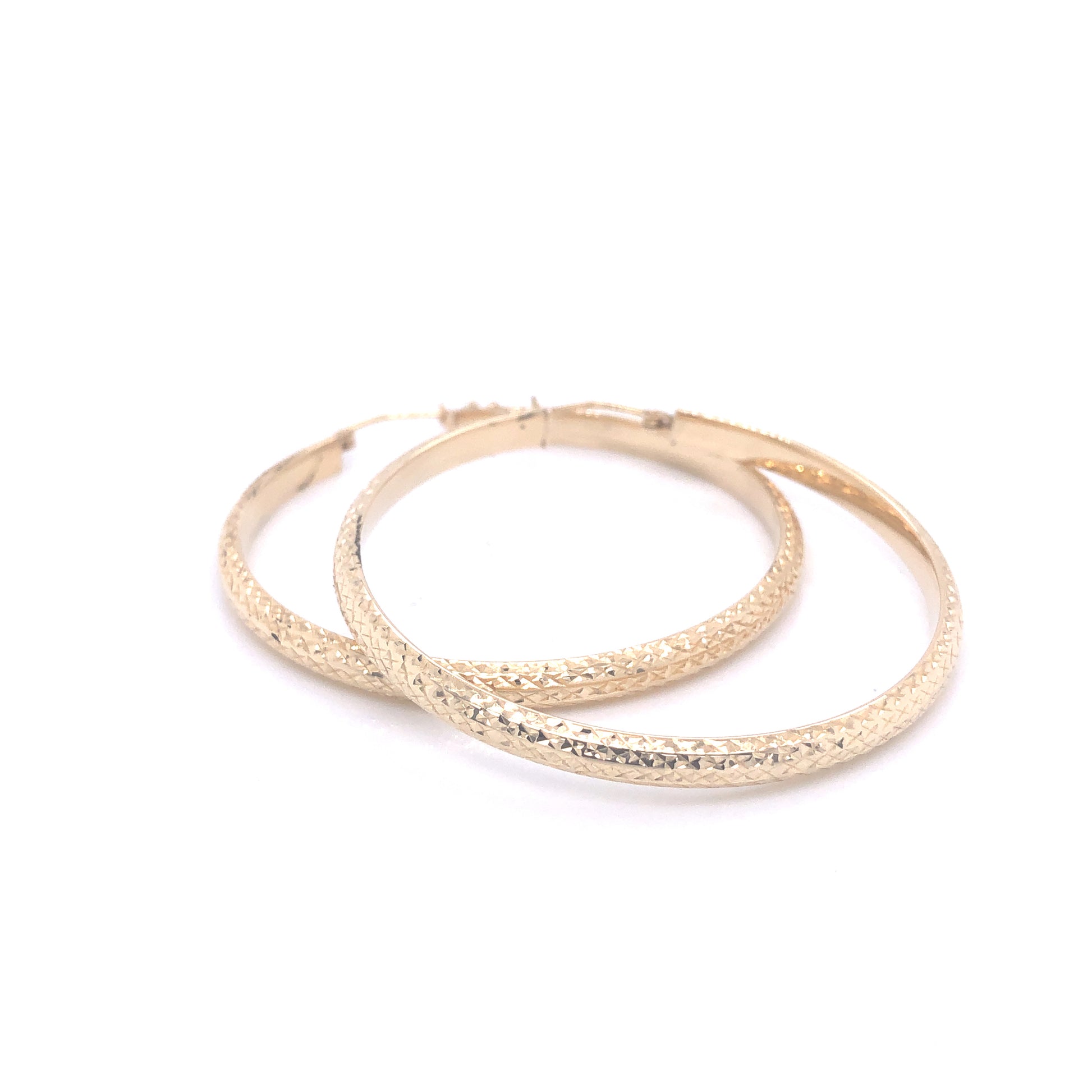 14K Diamond Cut Gold Thick Hoops | Luby Gold Collection | Luby 