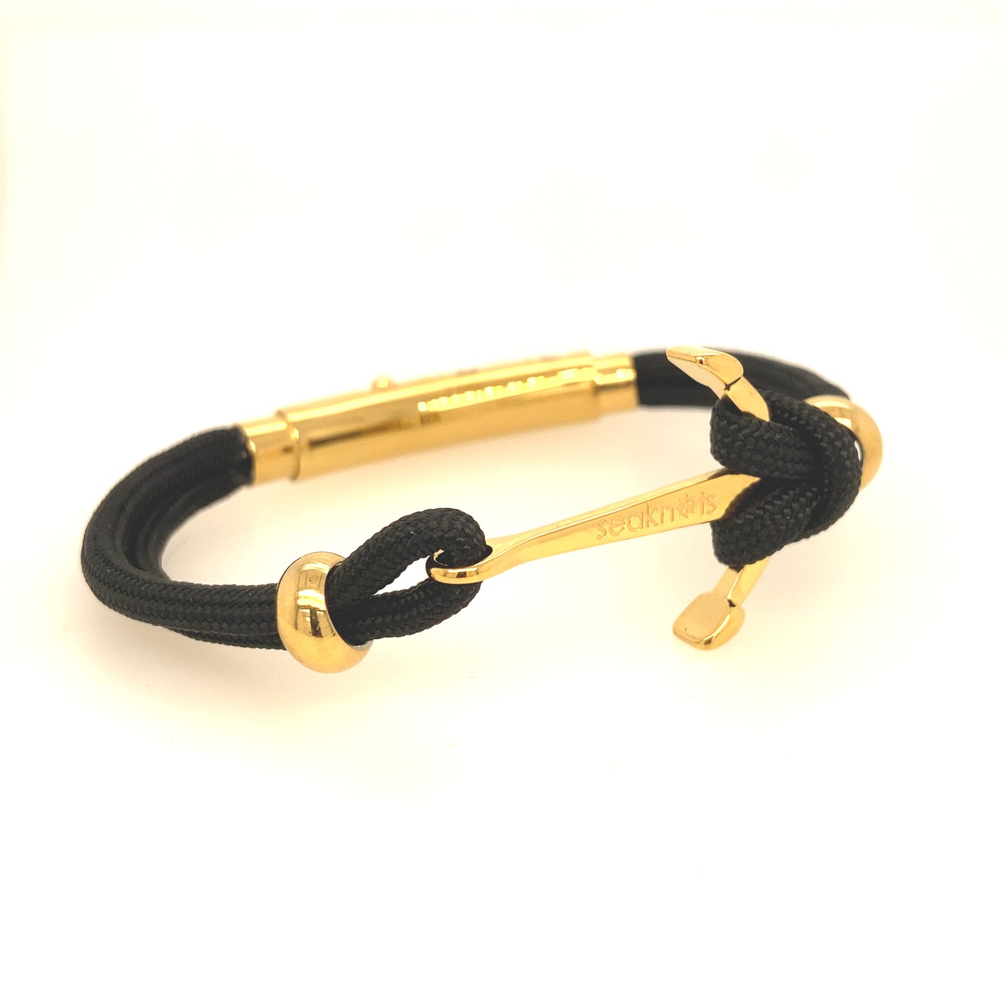 DOUBLE CORD W ANCHOR /KNOT/ BEADS GOLD | Seaknots | Luby 