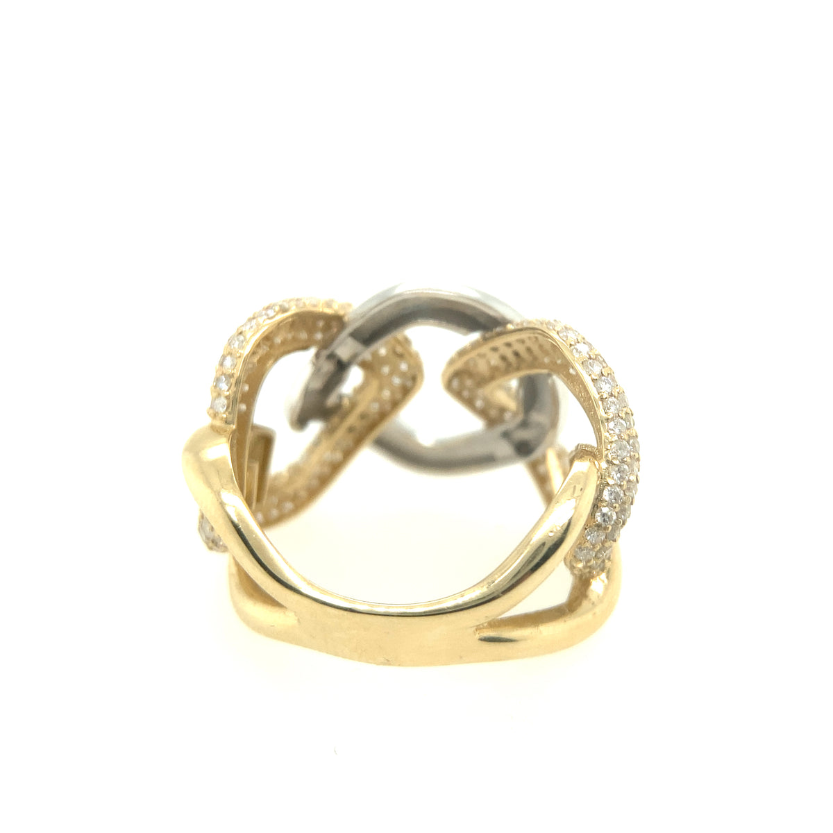 14k Gold 2T Connected Link with Diamond Ring | Luby Diamond Collection | Luby 