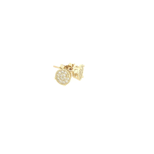 10K CIRCLE STUD WITH CZ | Luby Gold Collection | Luby 