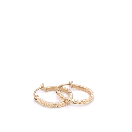 Thin Diamond Cut 14k Gold Huggies | Luby Gold Collection | Luby 