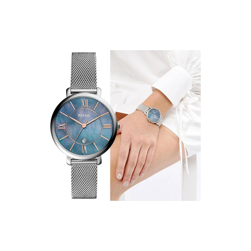 Jacqueline Watch (Blue/Silver) | Fossil | Luby 