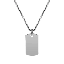 Shiny Dog Tag Pendant Necklace | ARZ Steel | Luby 