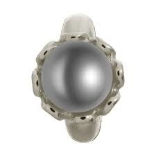 Dije de flor de perla gris (plata/gris)