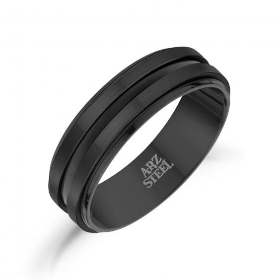 Stainless-Steel Double Striped Wedding Band Ring | ARZ Steel | Luby 