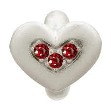 Granate Triple Love Charm (Plata/Rojo)