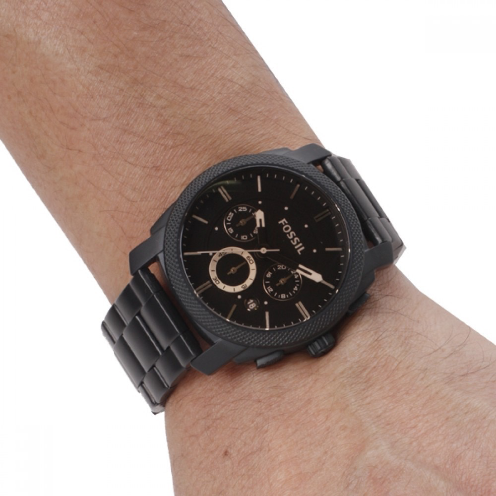 Machine Mid-Size Chronograph Watch (Black) | Fossil | Luby 