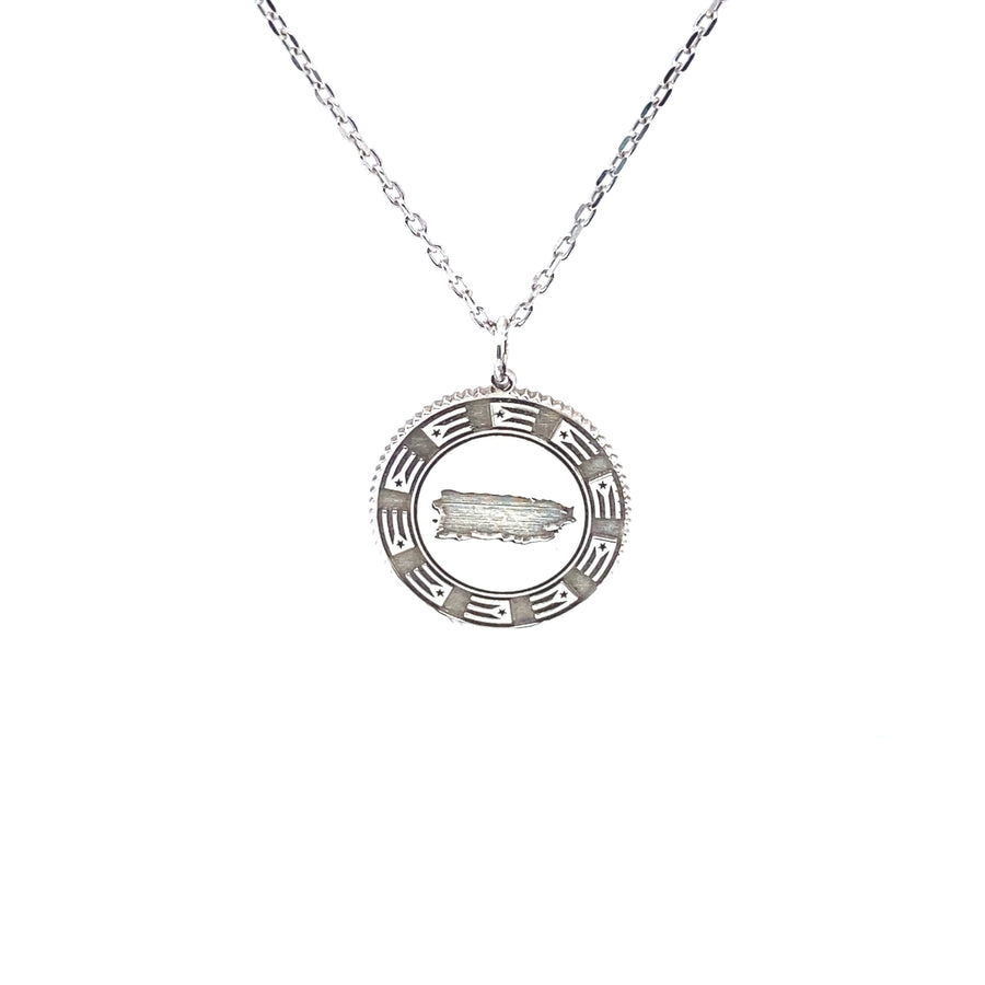 Dije Bandera Puerto Rico Plata 925