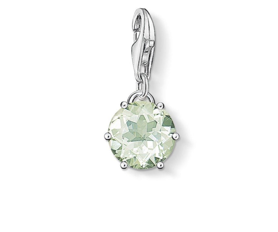 Dije de piedra natal de agosto (plata/verde claro)