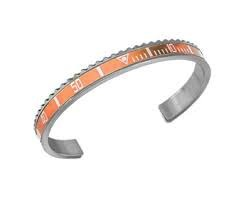 Speedometer Official Classic Steel Bangle Bracelet (Silver/Orange)