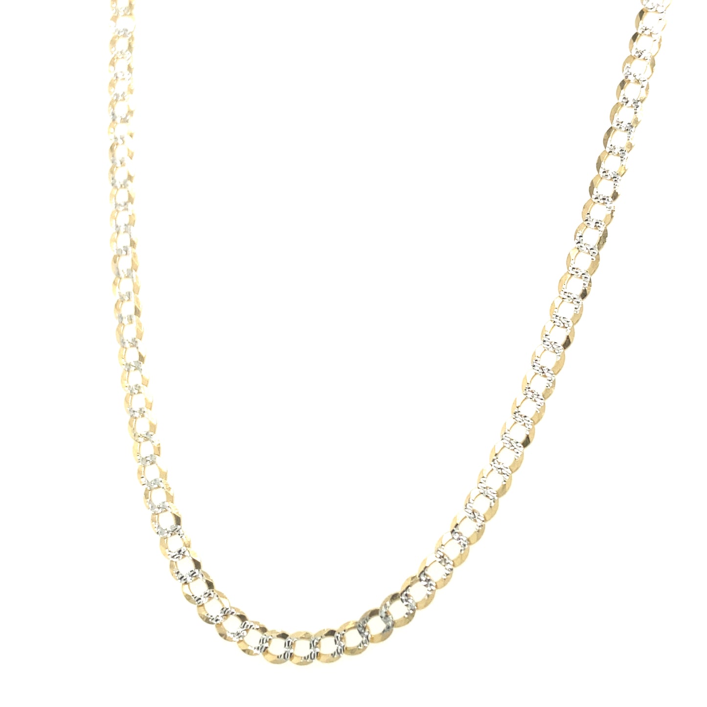 14K Gold Flat Cuban Chain with Cut Diamond- 3MM | Luby Gold Collection | Luby 