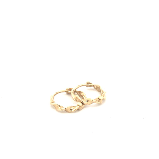 14K Gold Small Hoops Twist Earrings | Luby Gold Collection | Luby 