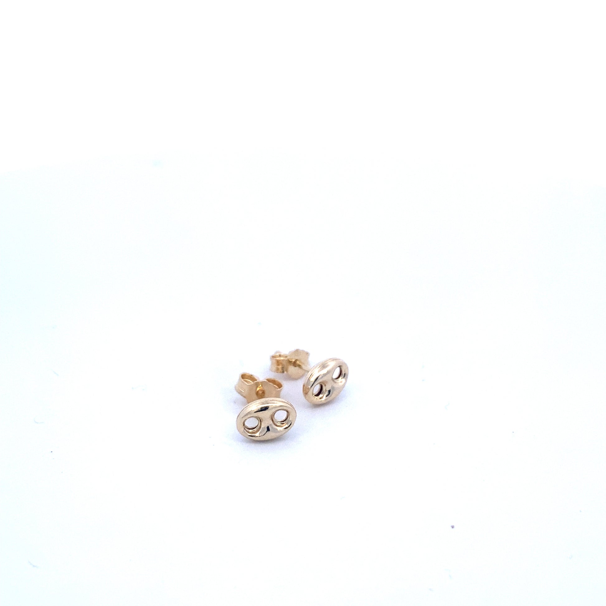 14K Gold Puff Link Stud Earrings | Luby Gold Collection | Luby 