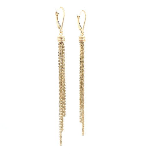 14K Gold Long Chain Earrings | Luby Gold Collection | Luby 