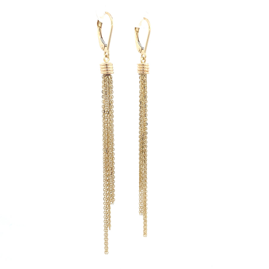 14K Gold Long Chain Earrings