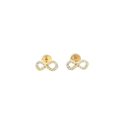 14K Gold Infinity Cz Earrings | Luby Gold Collection | Luby 