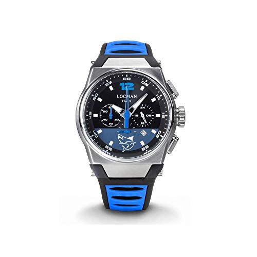 Round Mare Chrono Black and Blue Watch | Locman | Luby 