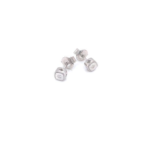 Diamond Cut Sterling Silver Stud Earrings | Luby Silver Collection | Luby 