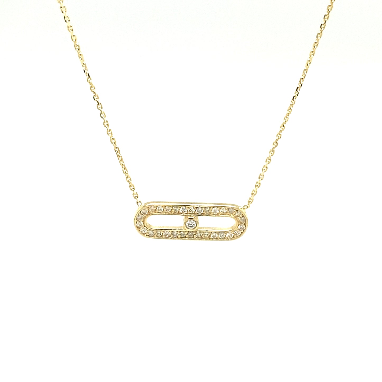 14K Diamond Gold Link Bezel Center with Diamond | Luby Gold Collection | Luby 