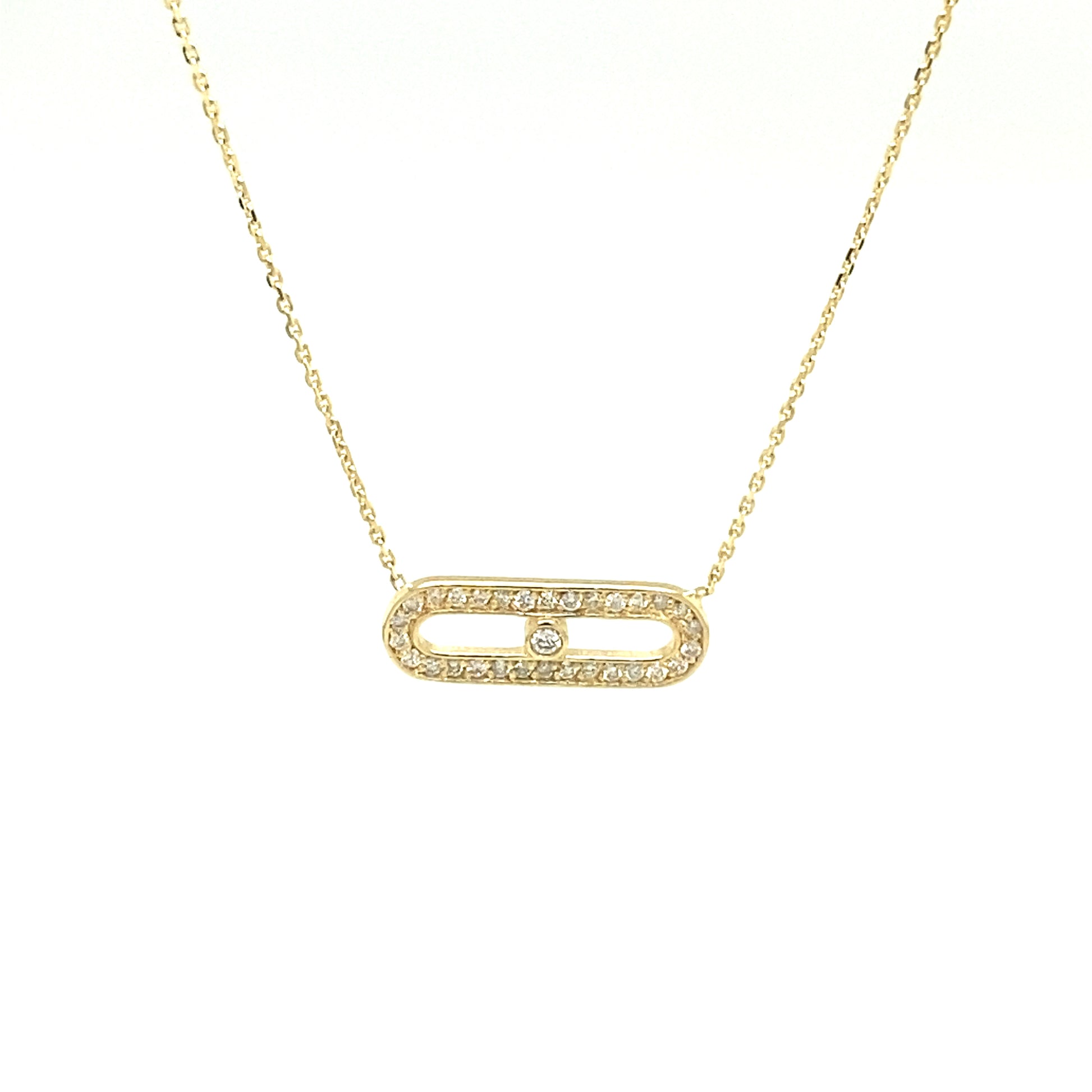 14K Diamond Gold Link Bezel Center with Diamond | Luby Gold Collection | Luby 