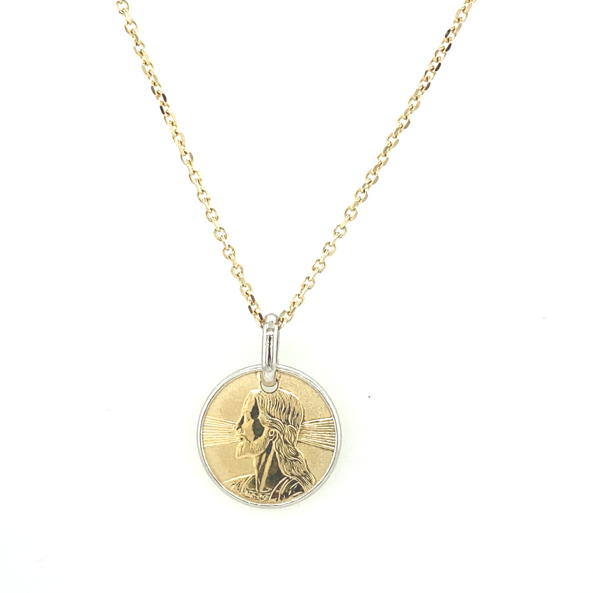 14K Jesus Pendant Two Tones | Luby Gold Collection | Luby 