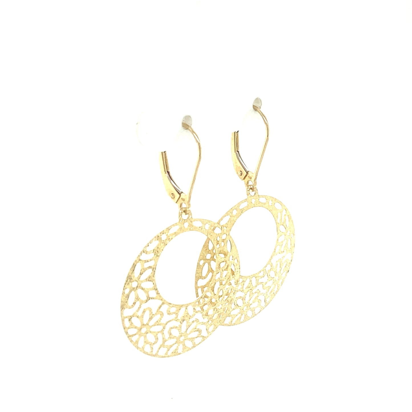 Fancy Earrings with Round Flower Shape | Luby Gold Collection | Luby 