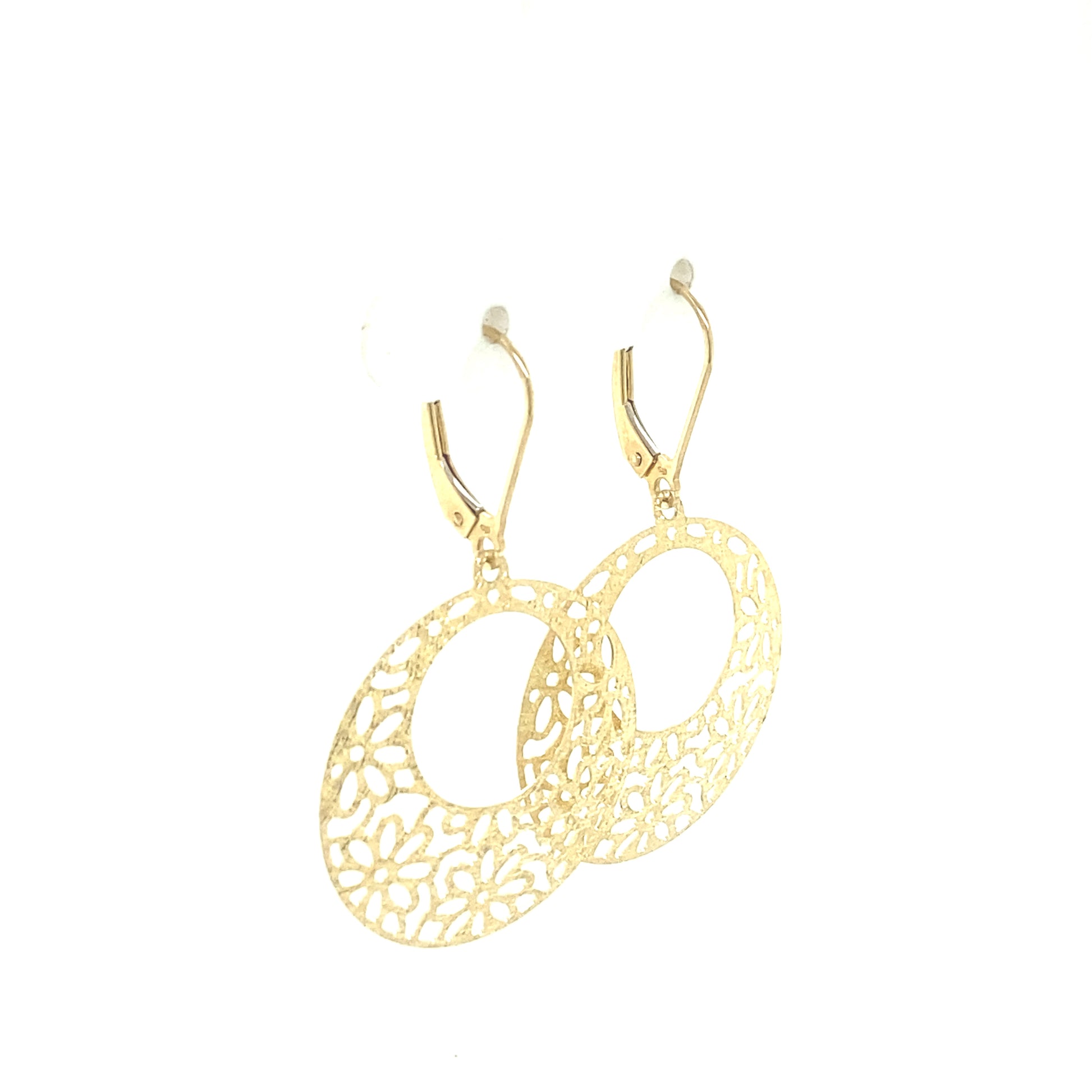 Fancy Earrings with Round Flower Shape | Luby Gold Collection | Luby 