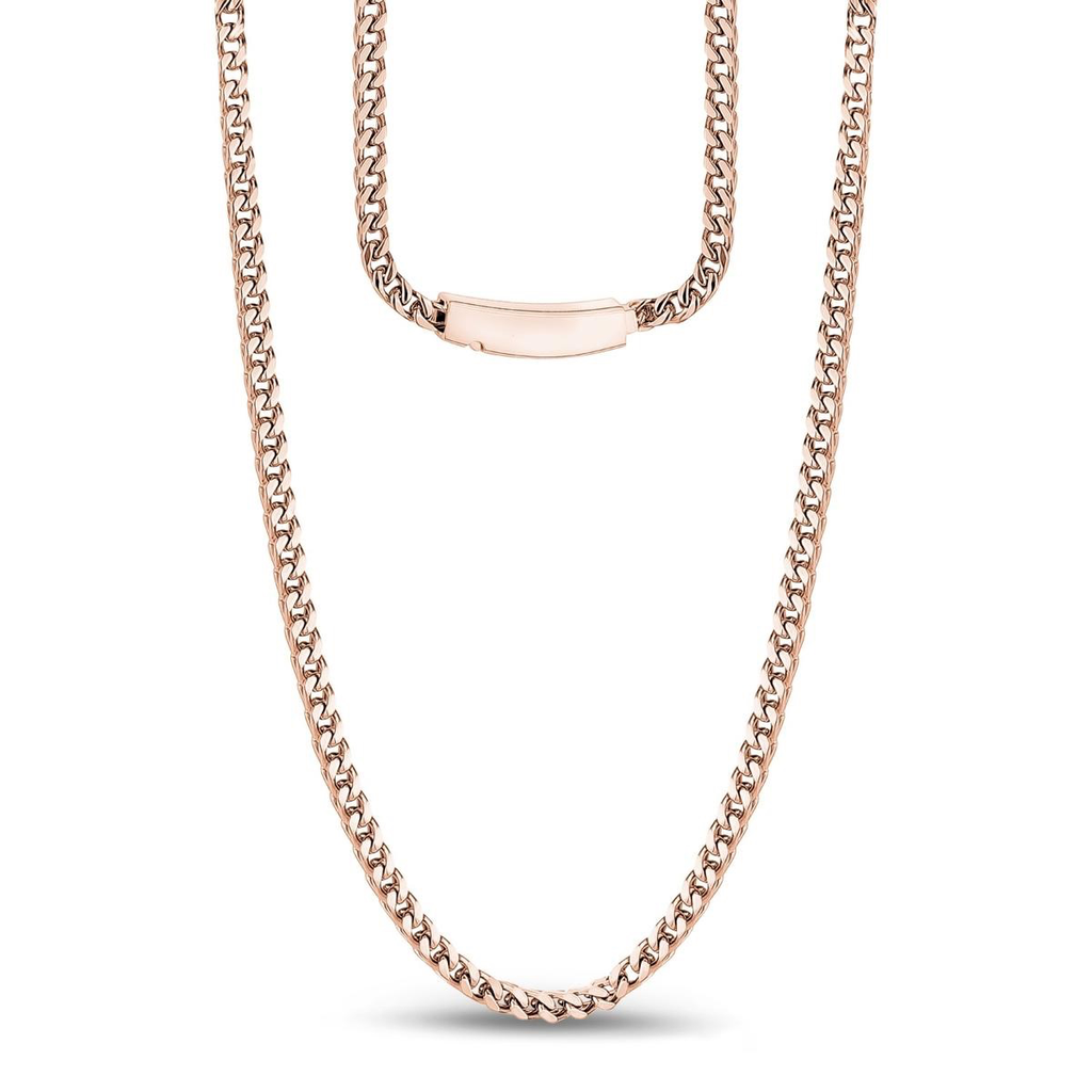 Stainless-Steel Franco Link Necklace | ARZ Steel | Luby 