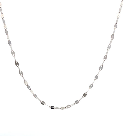 14K White Gold Flat Link Chain | Luby Gold Collection | Luby 