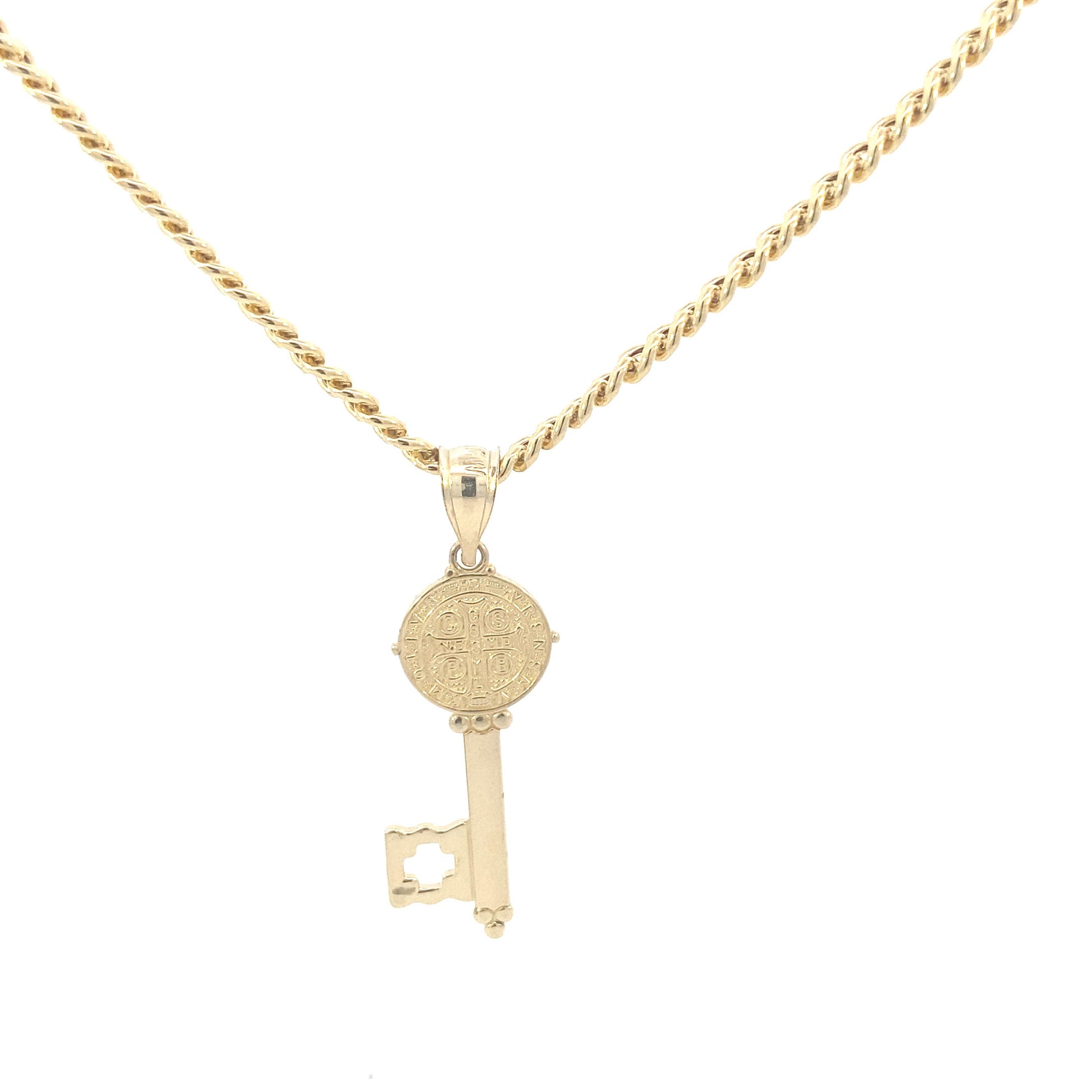 14K Gold 2-tone Key Pendant with Image | Luby Gold Collection | Luby 